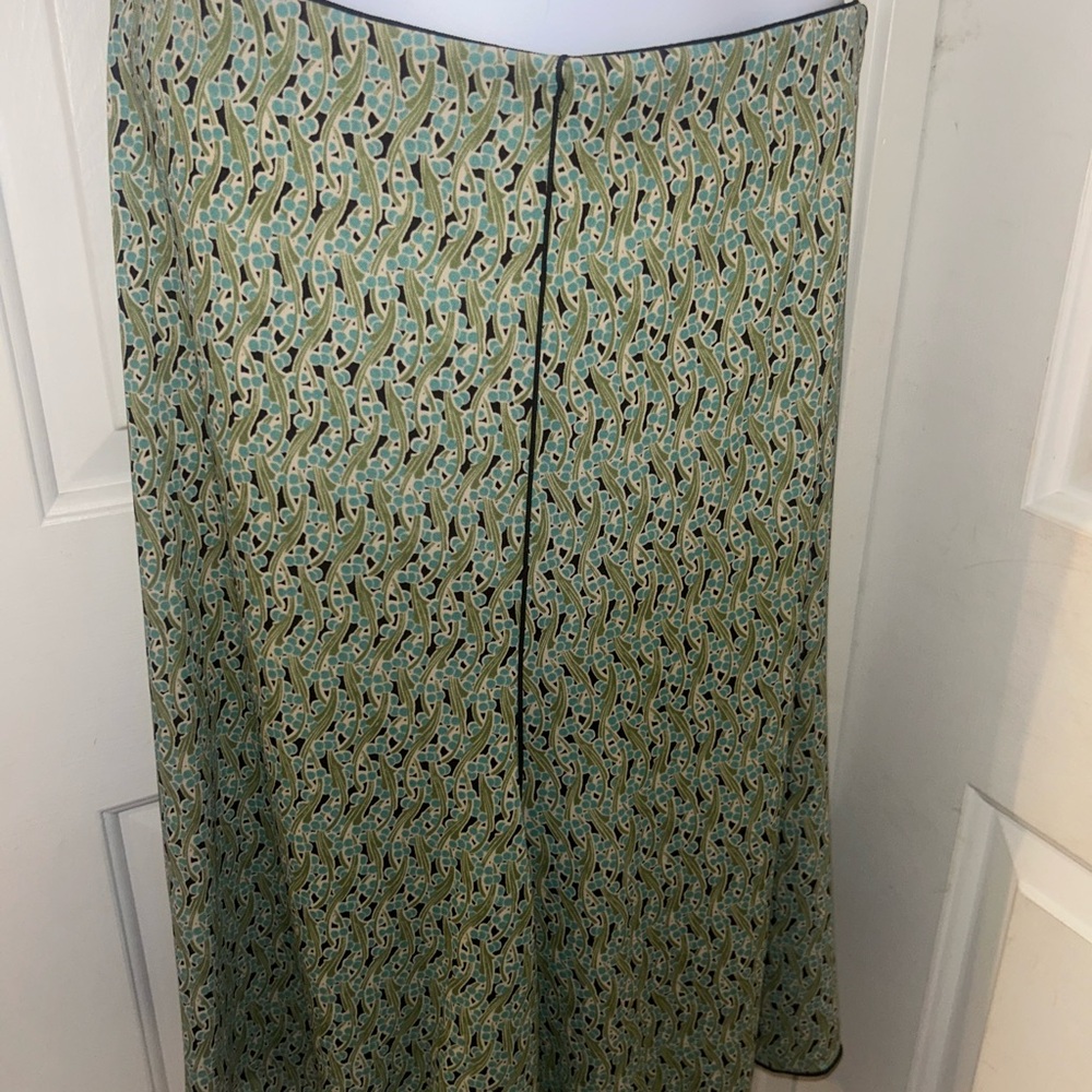 Max Edition Teal and Black Patterned A-Line Skirt